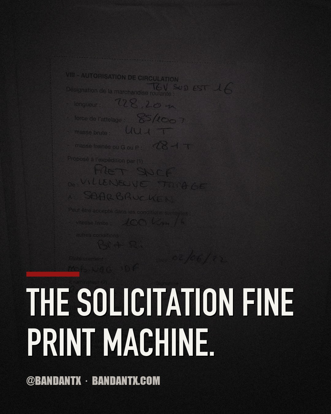 The Solicitation Fine Print Machine